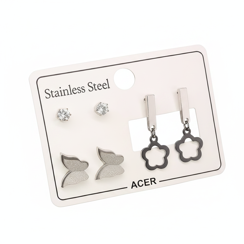 Sallantılı çiçek küpeler Seti