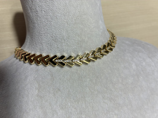 Altın Kaplama Balık Kılçığı Bileklik – 14K Parlaklık, 15 gr