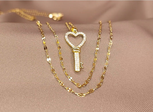 Kalpli Anahtar Kolye – Aşkın ve Zarafetin Simgesi