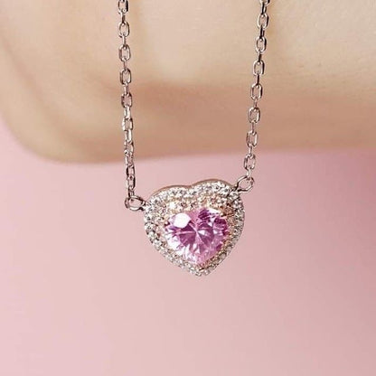 Pembe Kalp Kolye
