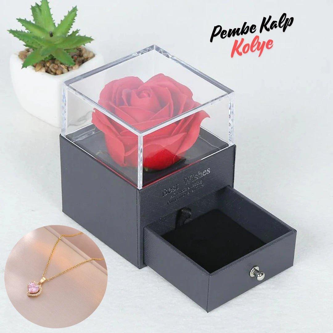 Pembe Kalp Kolye