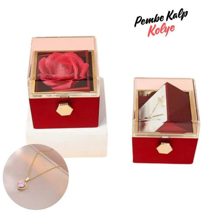 Pembe Kalp Kolye 